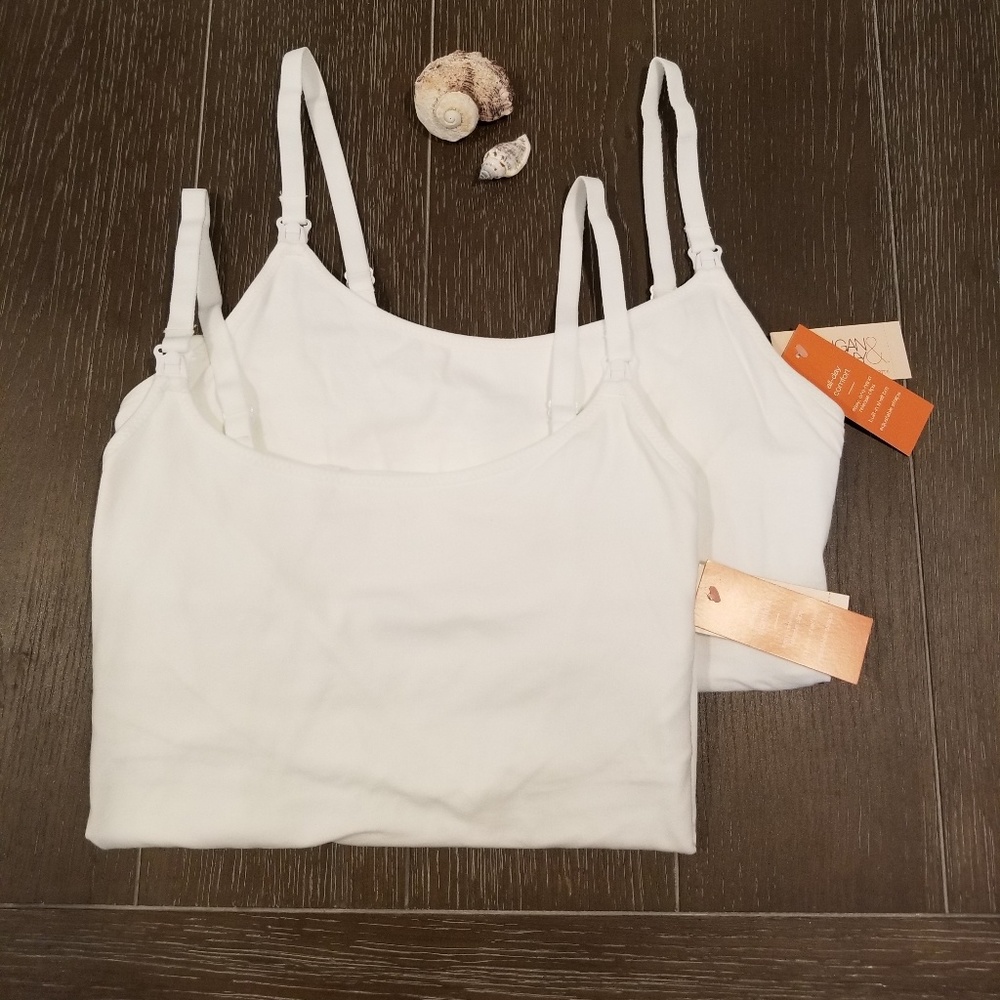 Set of 2 Cotton Nursing Cami Tank Tops